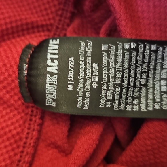PINK Victoria's Secret Red & PINK Leggings Size M - Picture 3 of 5